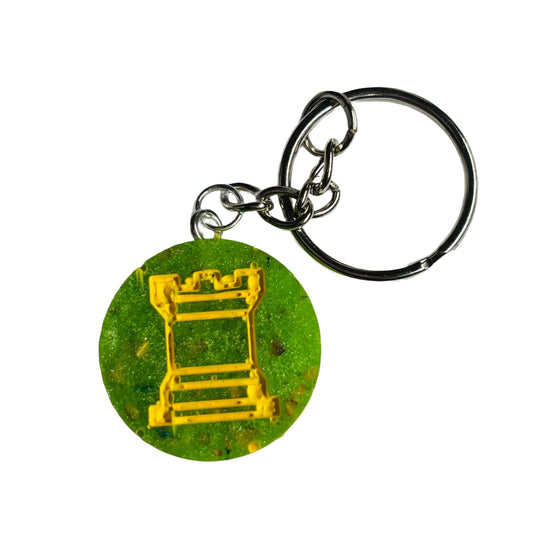 Yellow Green Rook - Handmade Resin Keychain