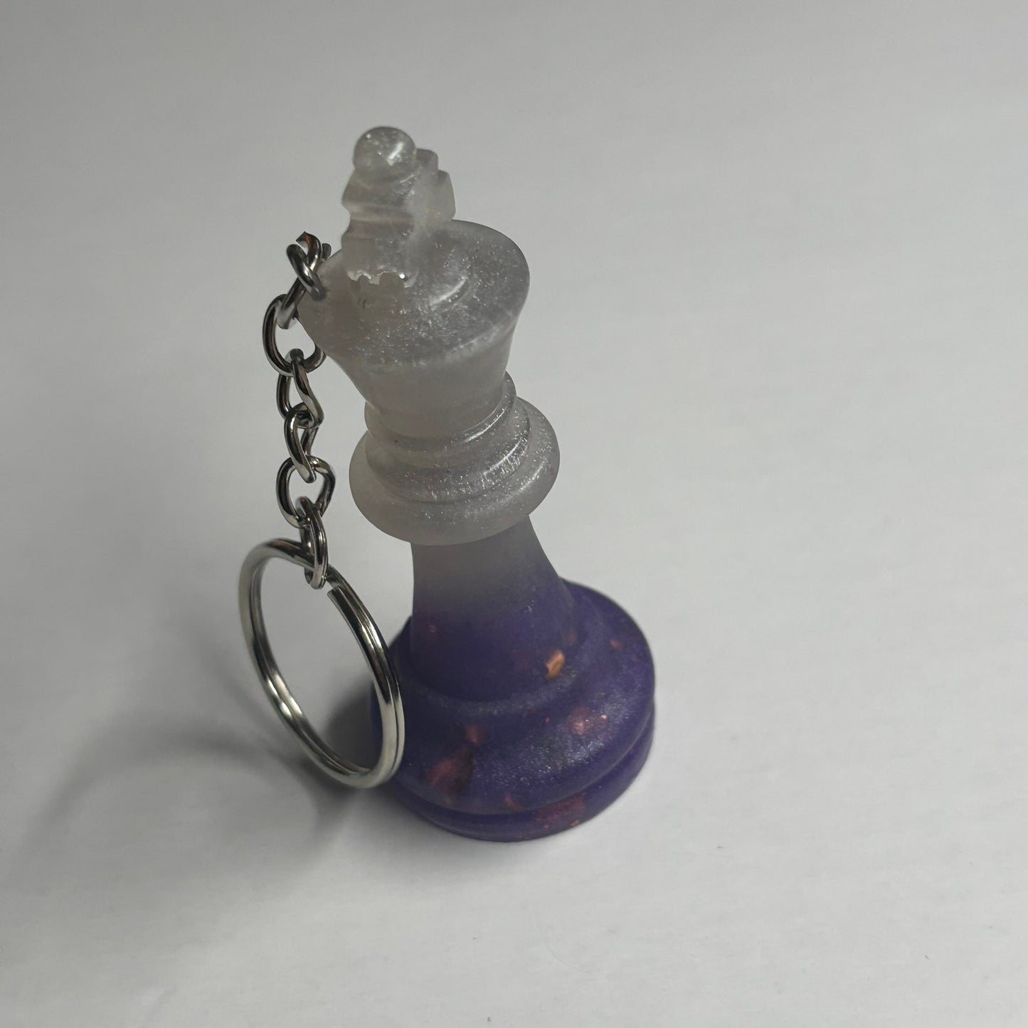 Purple White King - Handmade Resin Keychain