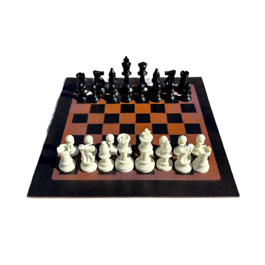 Orange & Black - Painted Chess Set