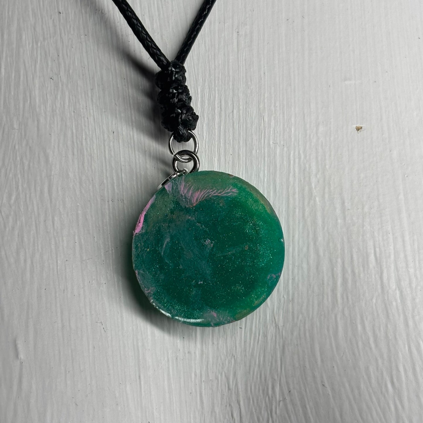 Aqua Pink King - Handmade Resin Chess Necklace