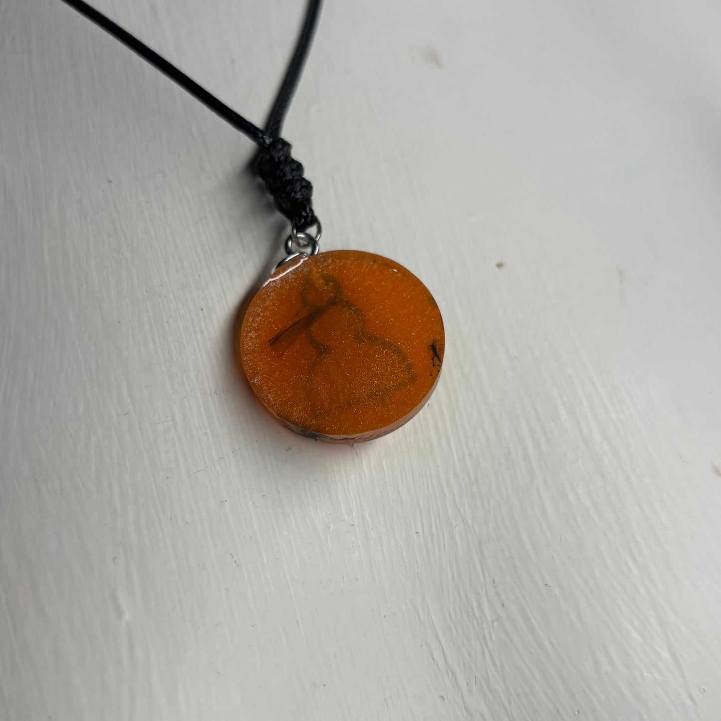 Orange Pawn - Handmade Resin Chess Necklace