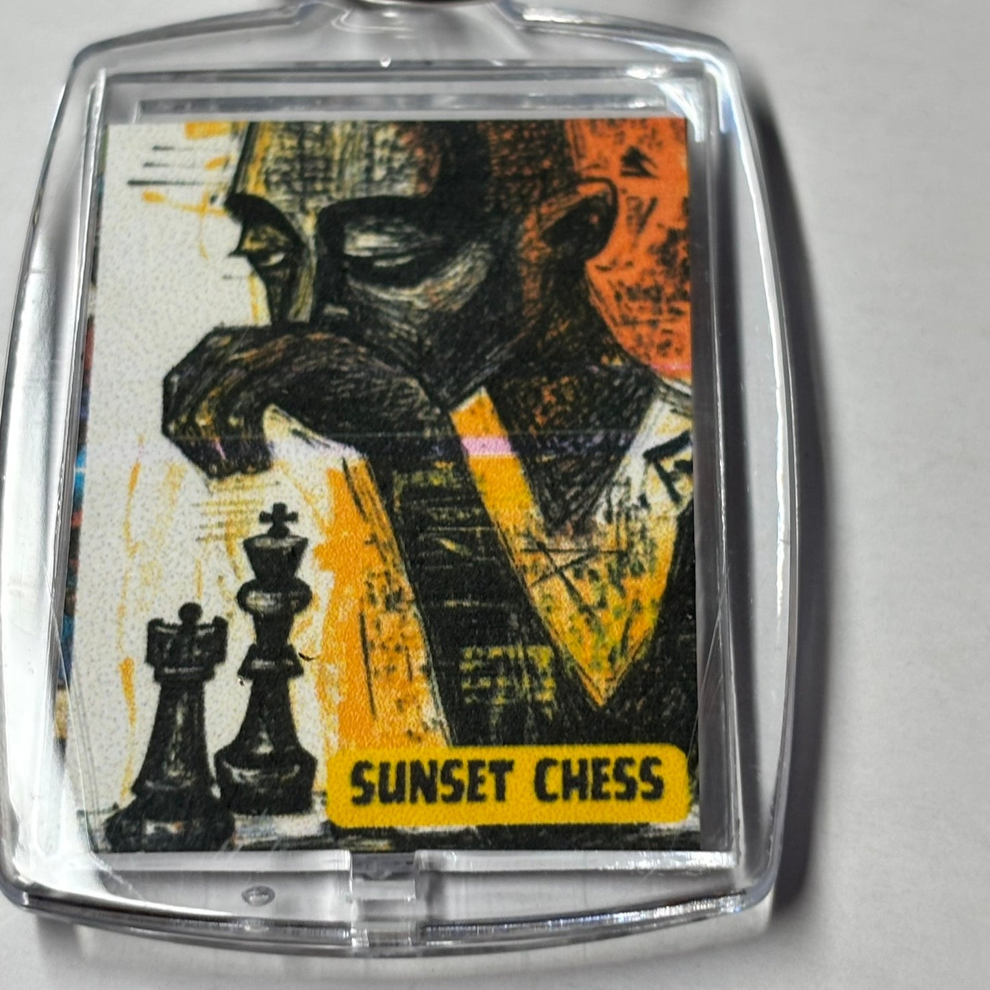 Simplistic Man - Sunset Chess Photo Keychain