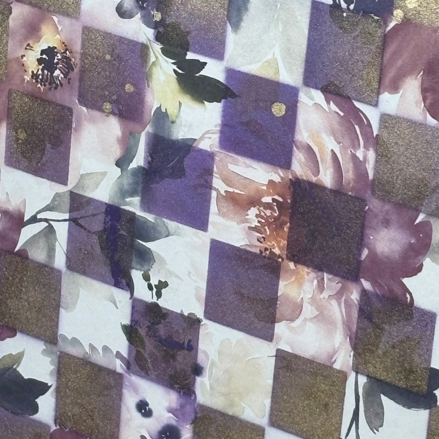 Royal Purple Flowers - Scrapbook Chess Board