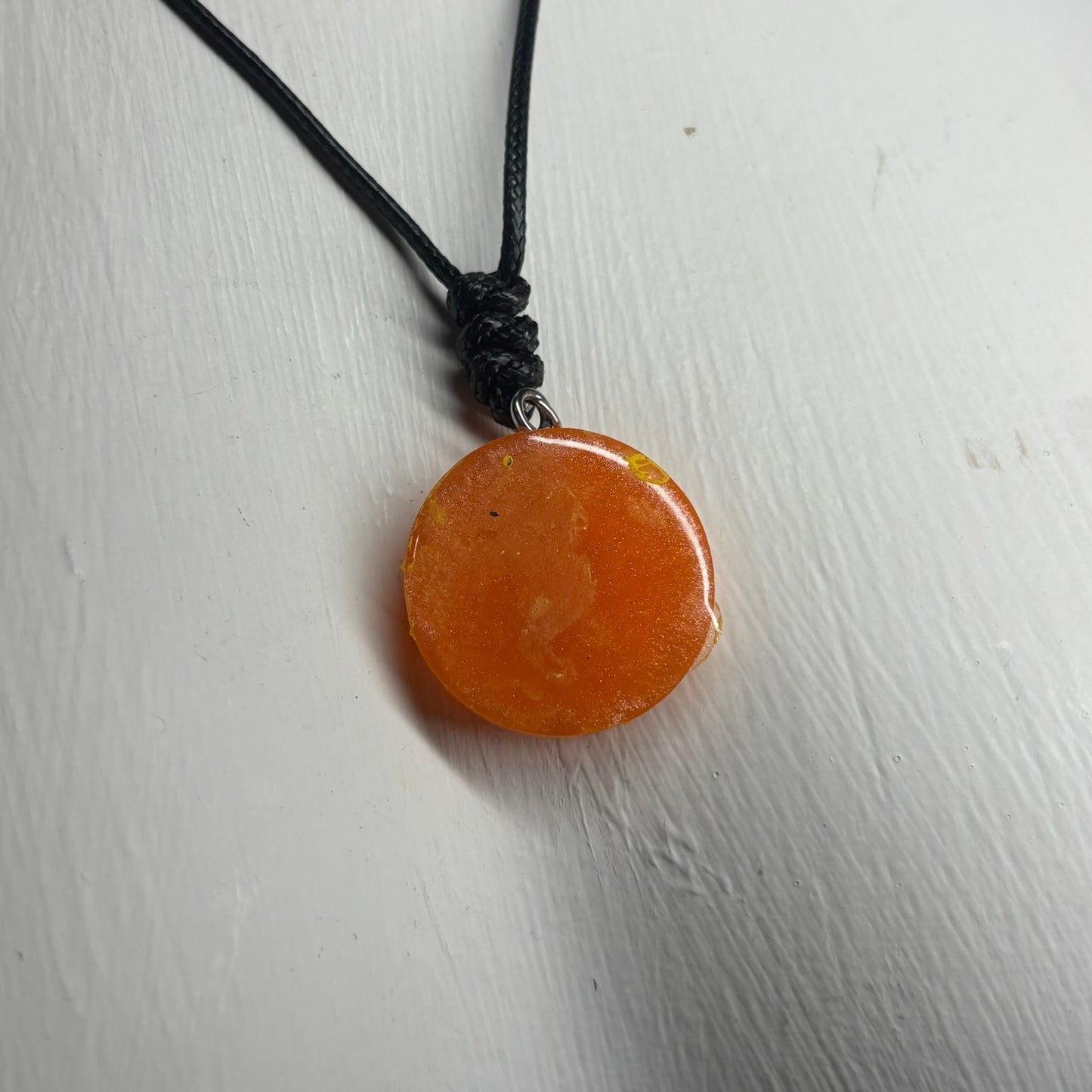 Orange Rook - Handmade Resin Chess Necklace