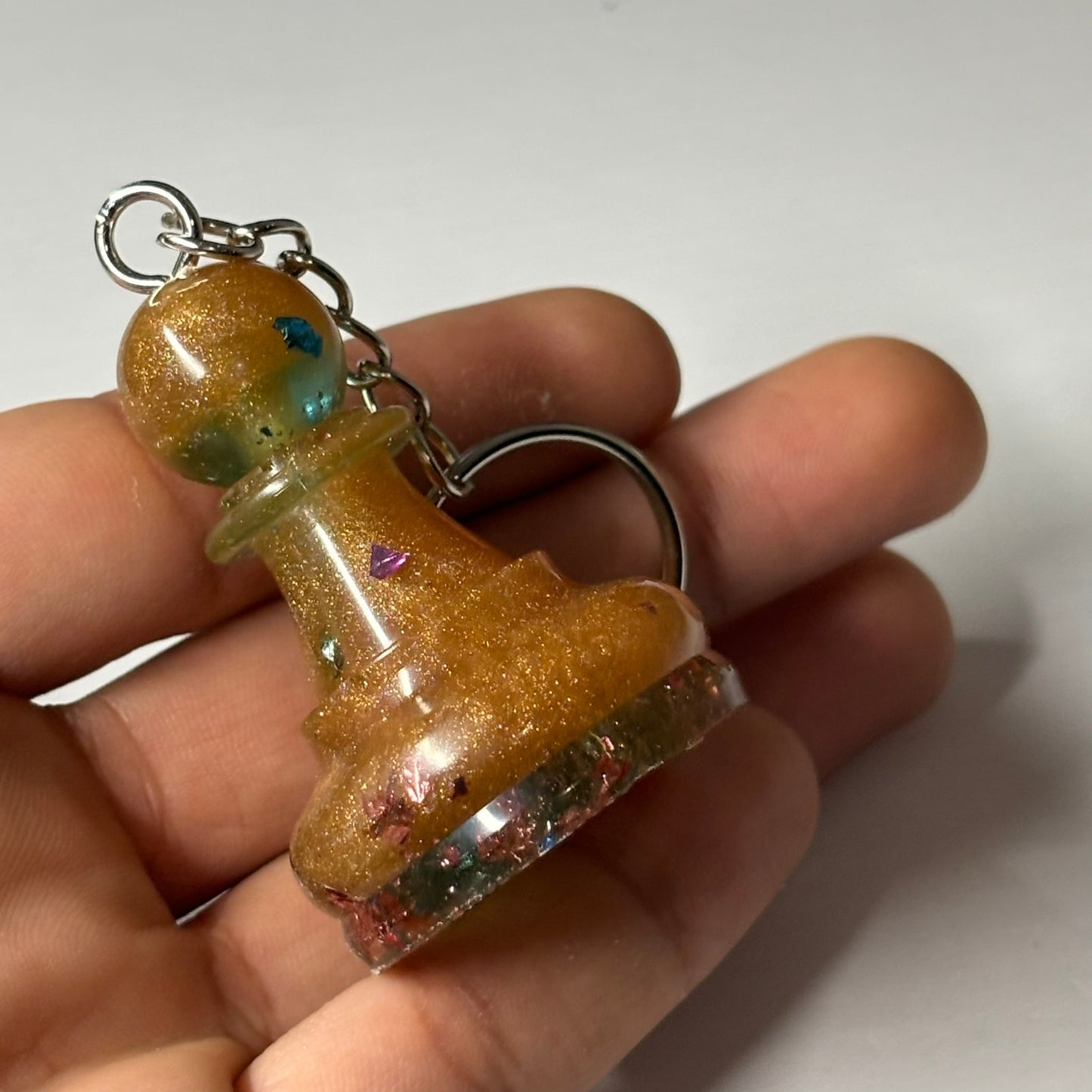 Yellow Cream Pawn - Handmade Resin Keychain - Large Edition