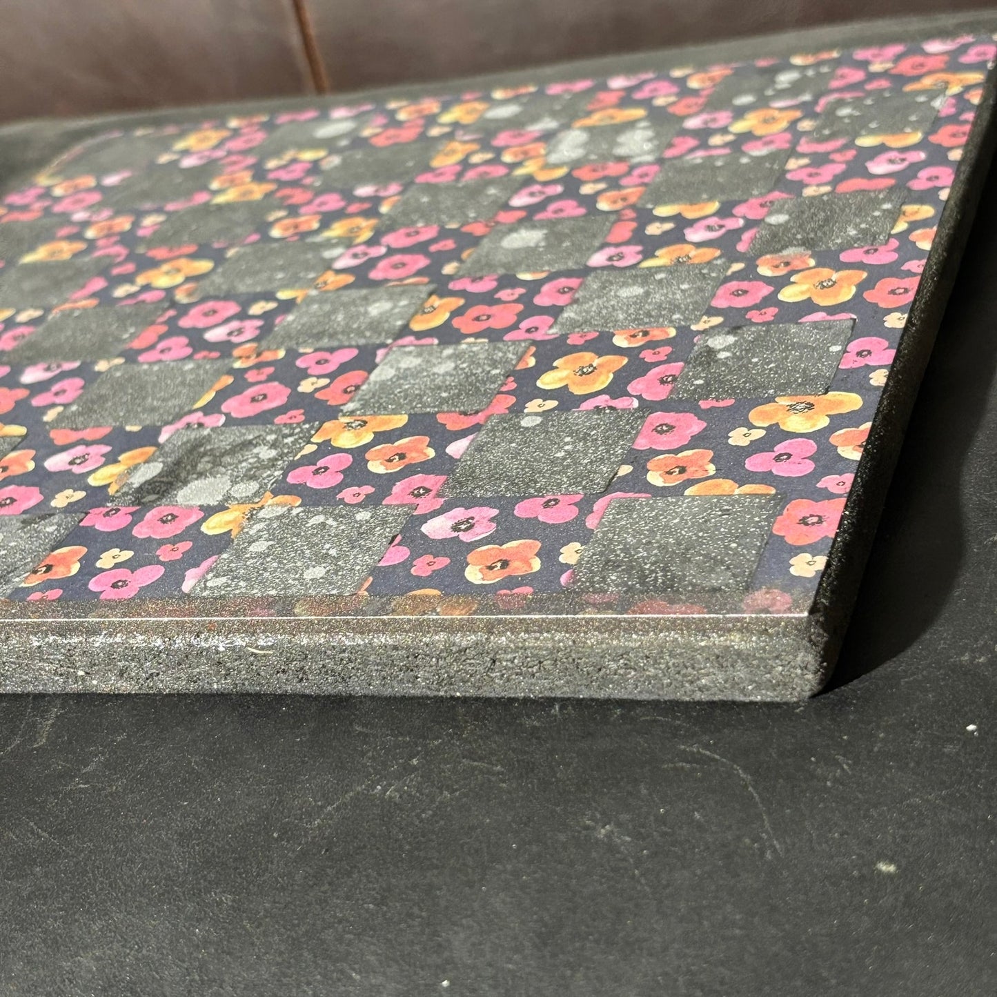 Purple & Yellow Flowers - Scrapbook Chess Board