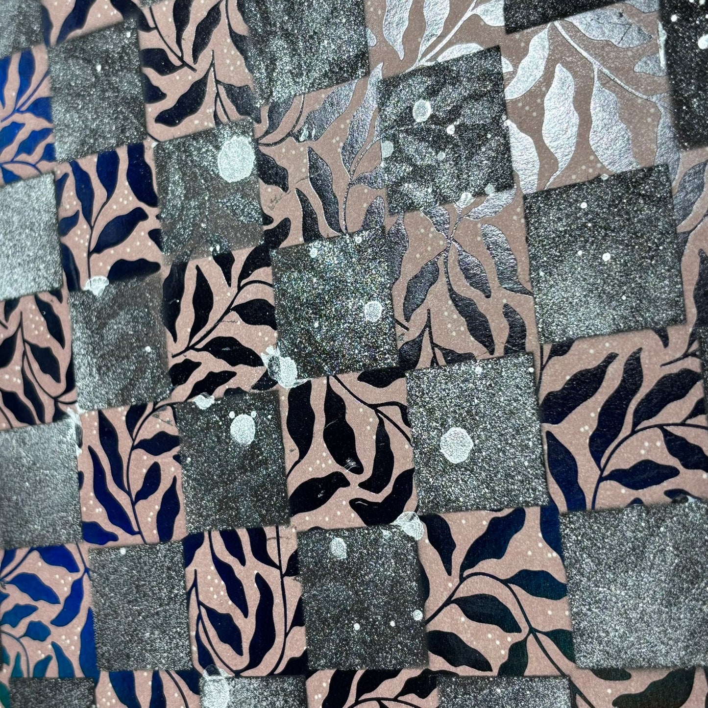 Peach Black Flowers - Scrapbook Chess Board