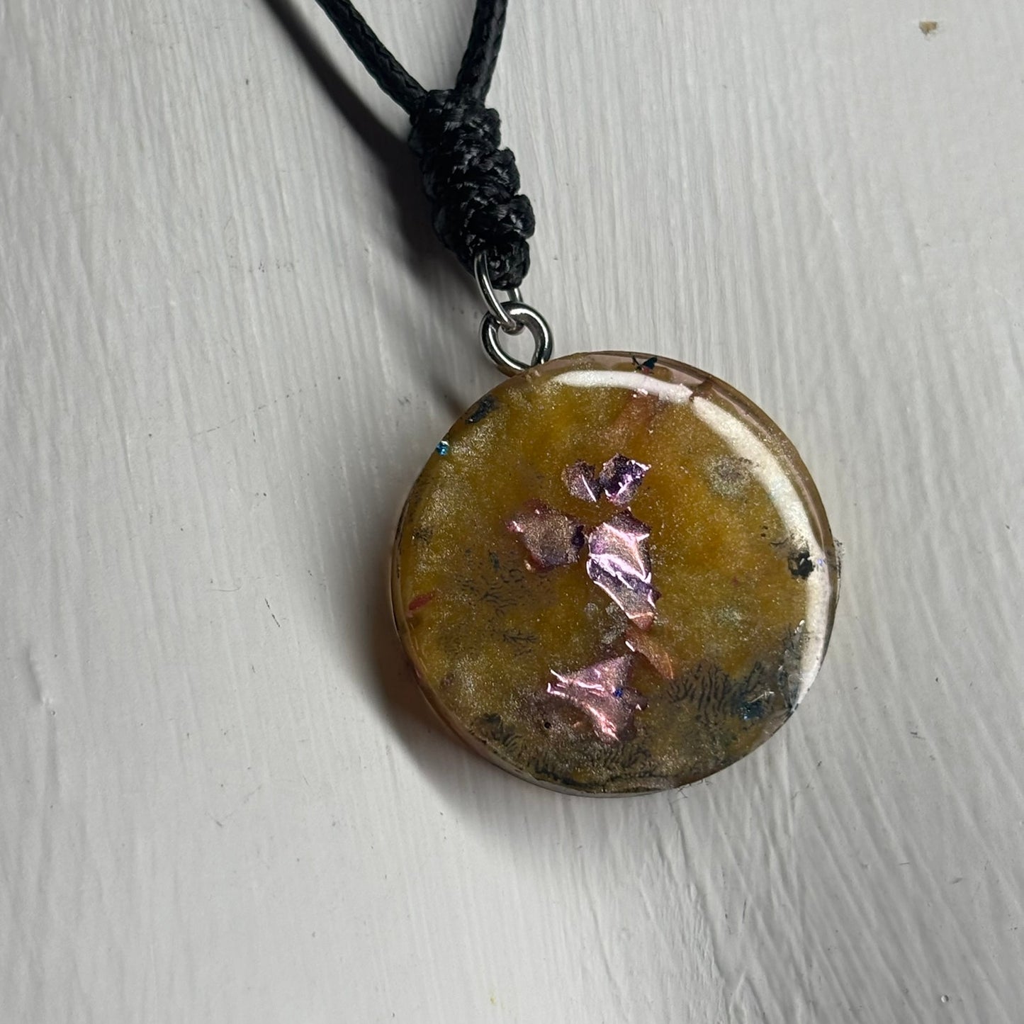 Crystal Yellow King - Handmade Resin Chess Necklace