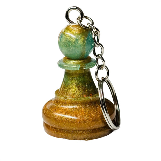 Luxury Green Pawn - Handmade Resin Keychain - Large Edition