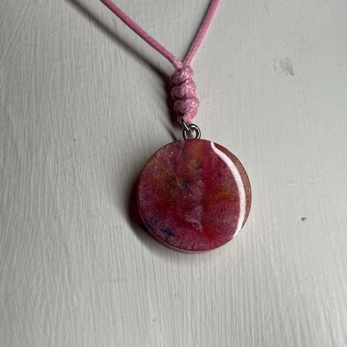 Vintage Pink Pawn - Handmade Resin Chess Necklace