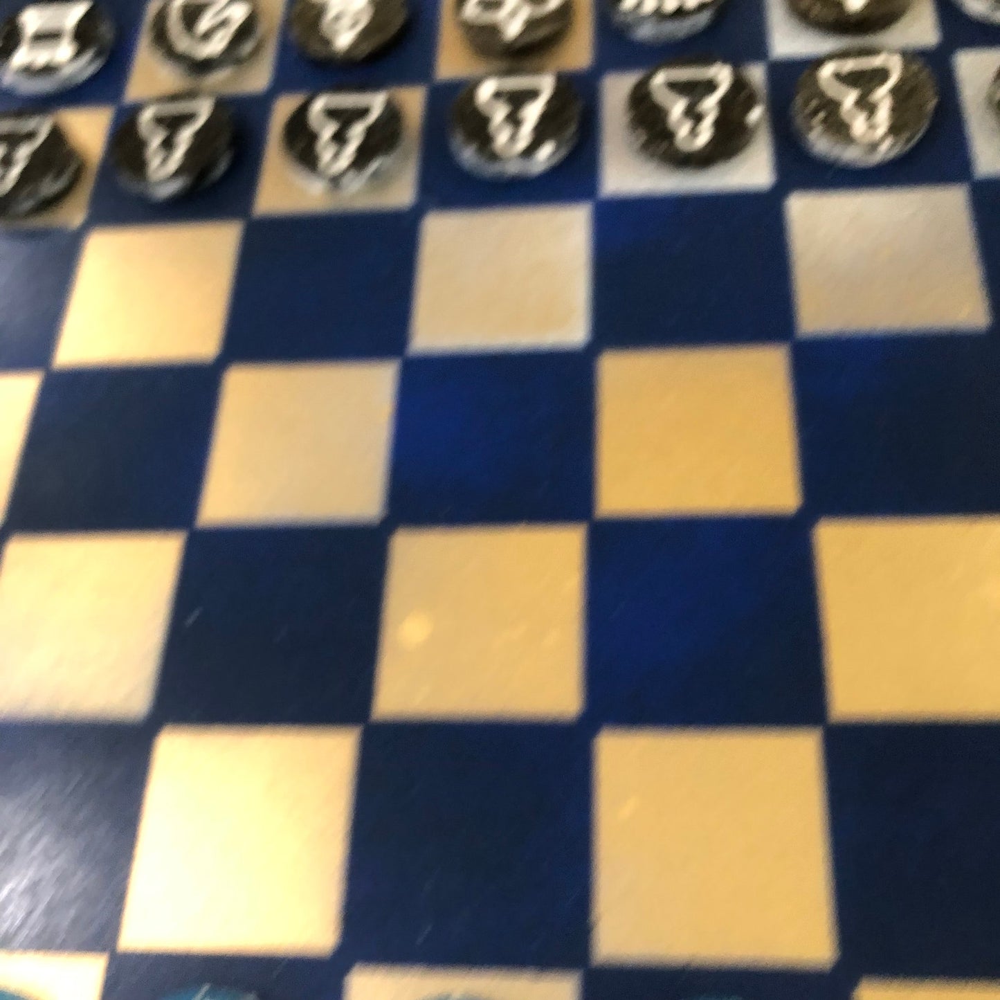 Golden Blue - Painted Chess Set