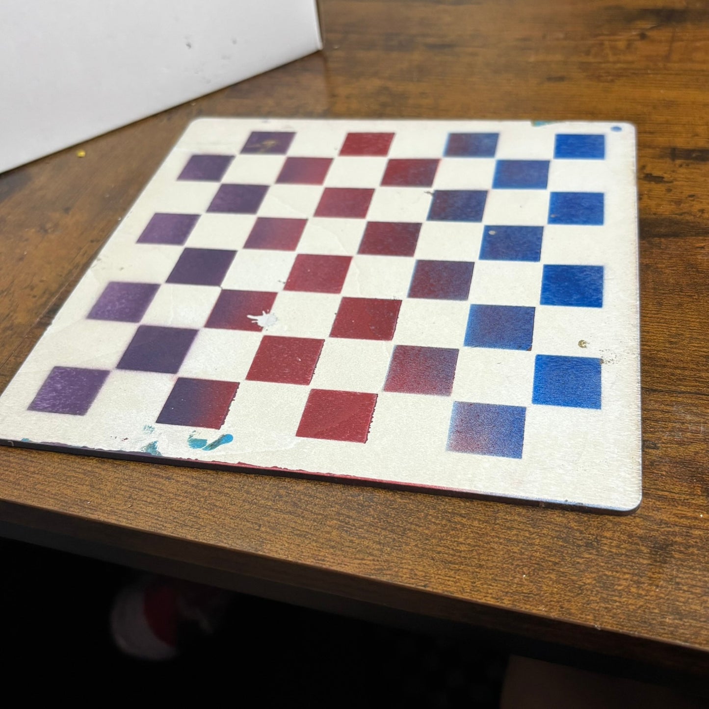 Light Rainbow - Painted Thin Wooden Chess Board
