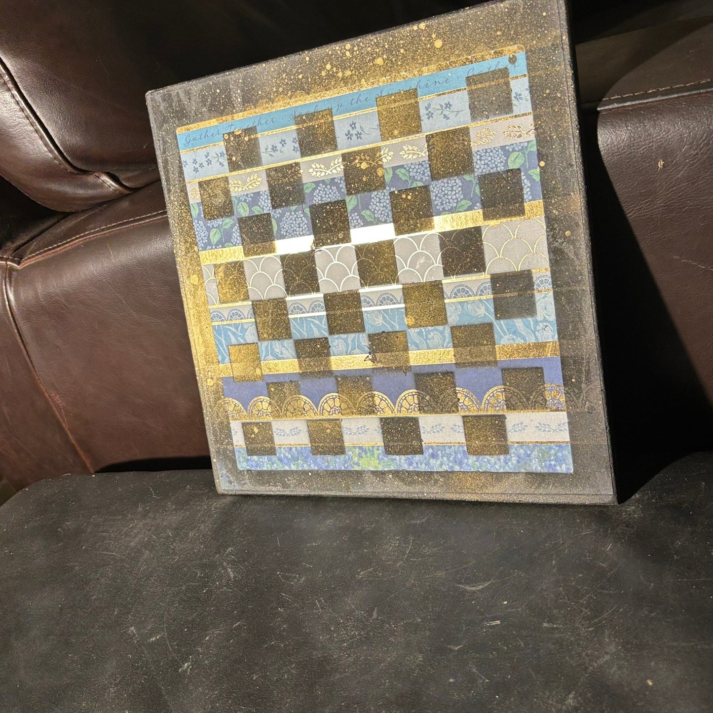 Seas Gold Blue - Scrapbook Chess Board