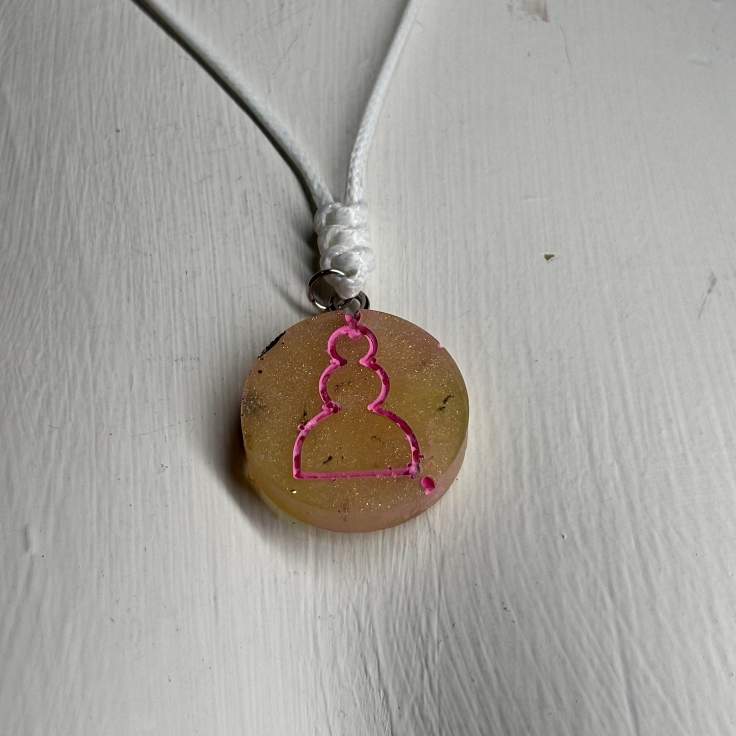Banana Pink Pawn - Handmade Resin Chess Necklace