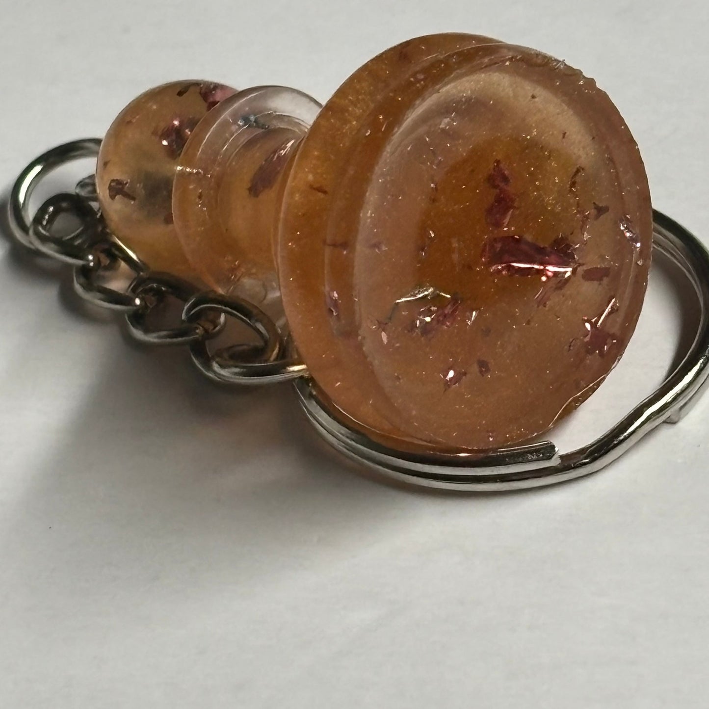 Orange Swirl Pawn - Handmade Resin Keychain