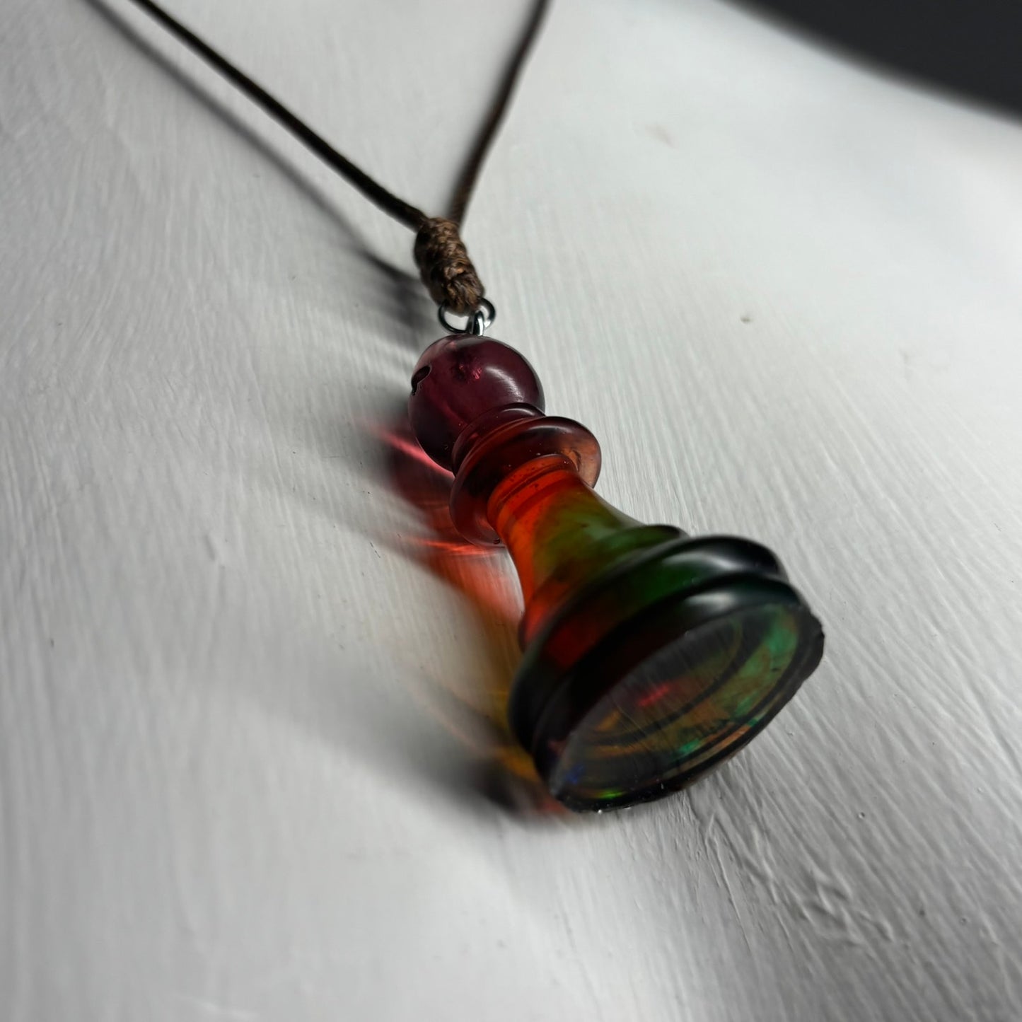 Translucent Bishop- Handmade Resin Chess Necklace
