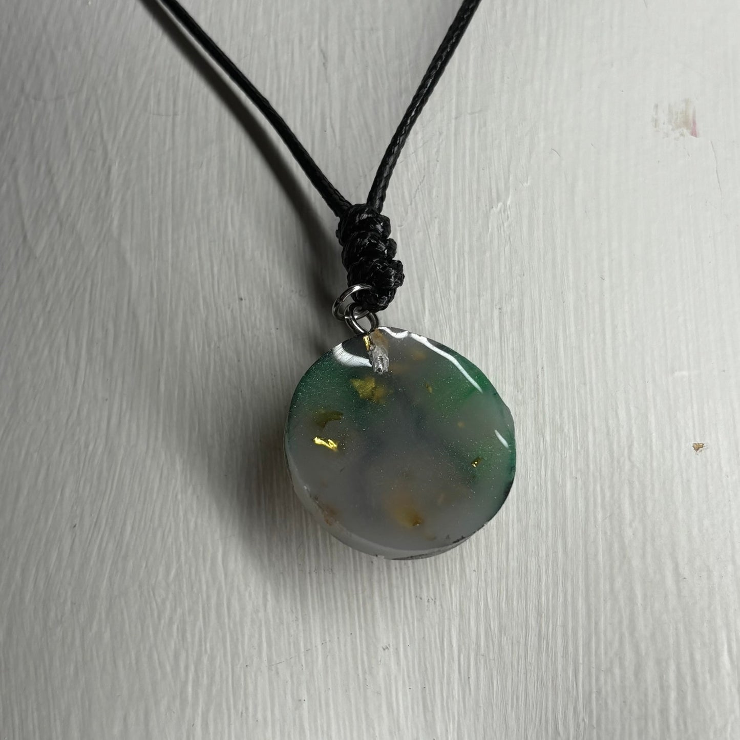 Mystic Green Pawn - Handmade Resin Chess Necklace