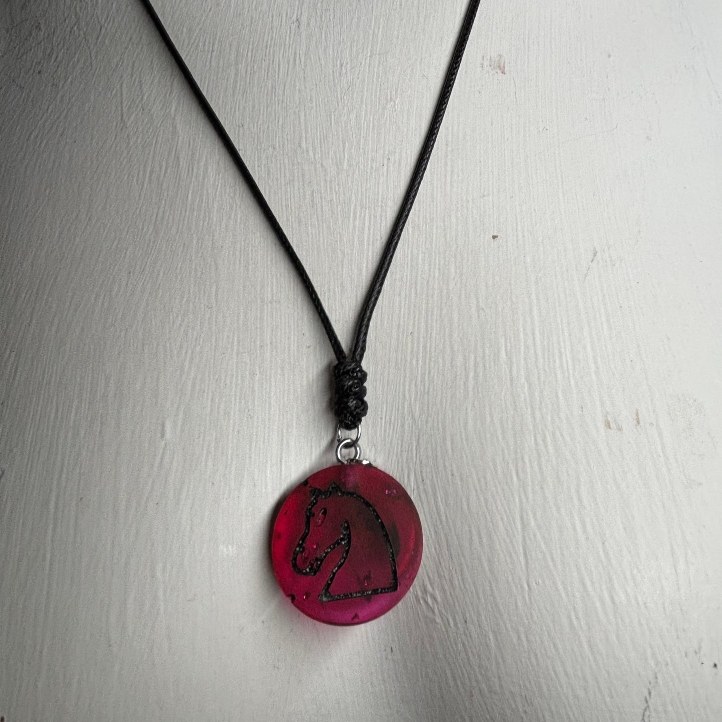Red Knight - Handmade Resin Chess Necklace
