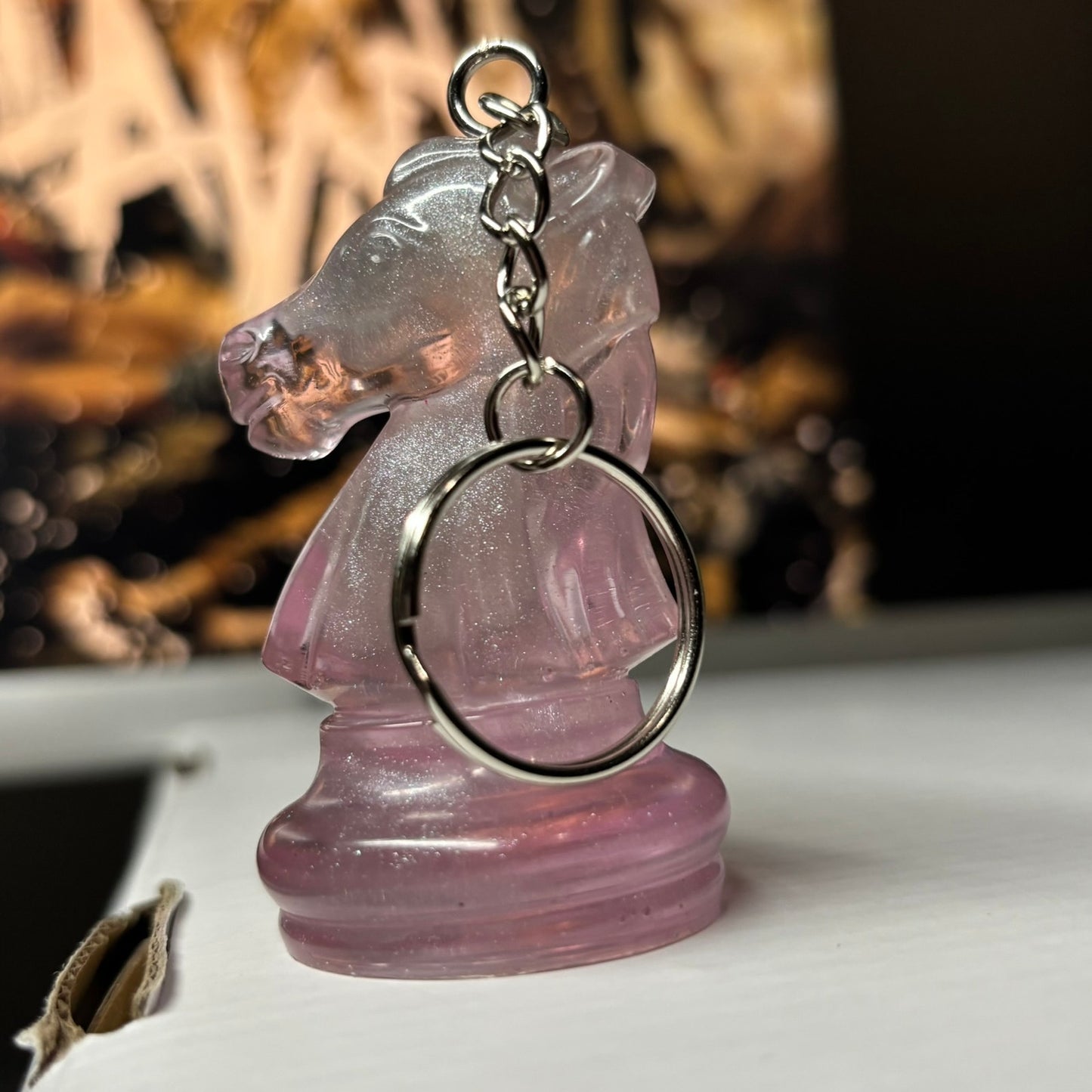 Beautiful Pink - Handmade Resin Keychain - Large Edition