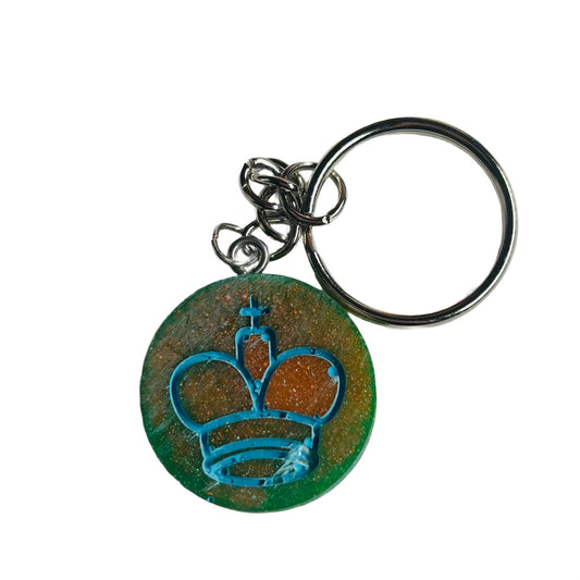 Blue/Green King - Handmade Resin Keychain