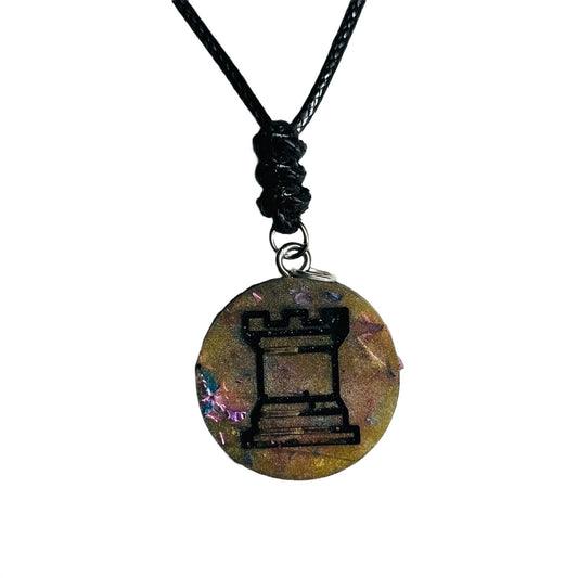🎁 Brown Rook - Handmade Resin Chess Necklace (100% off)