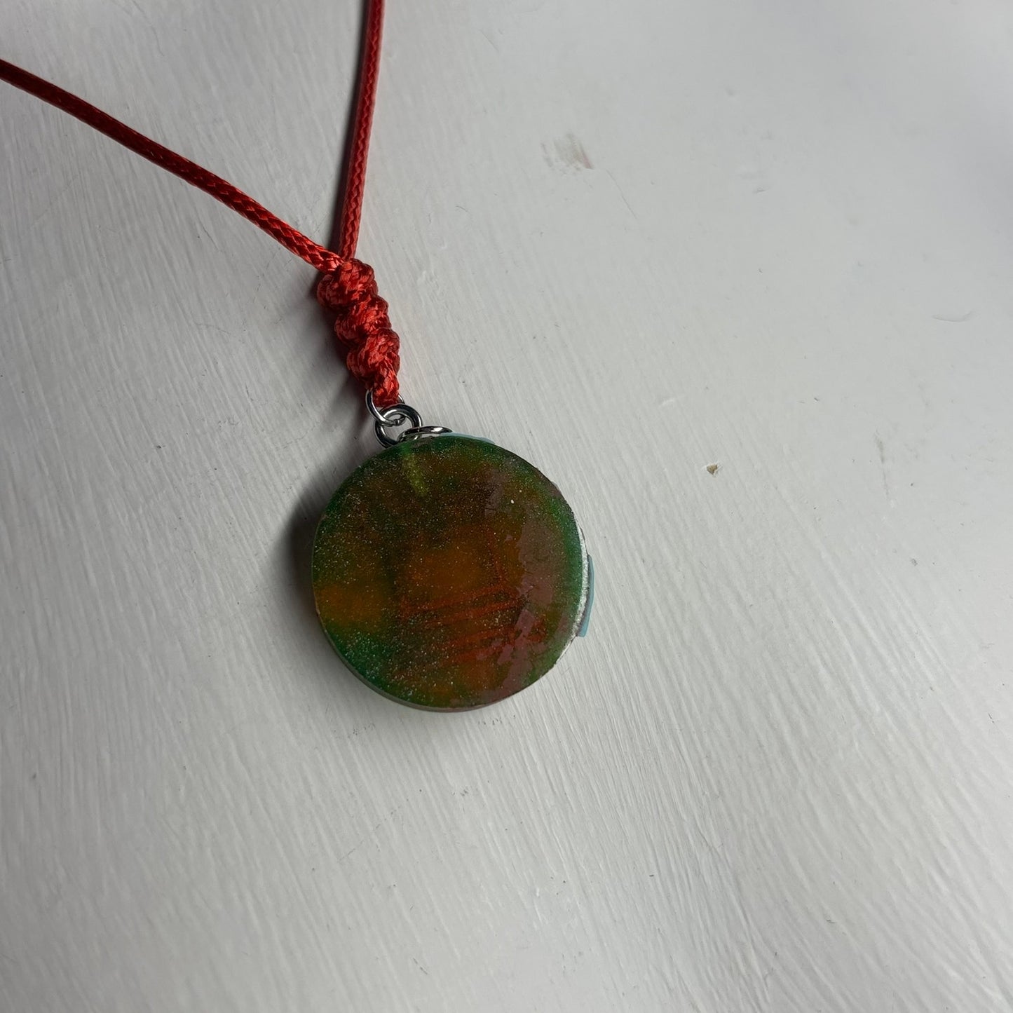 Print Red Rook - Handmade Resin Chess Necklace