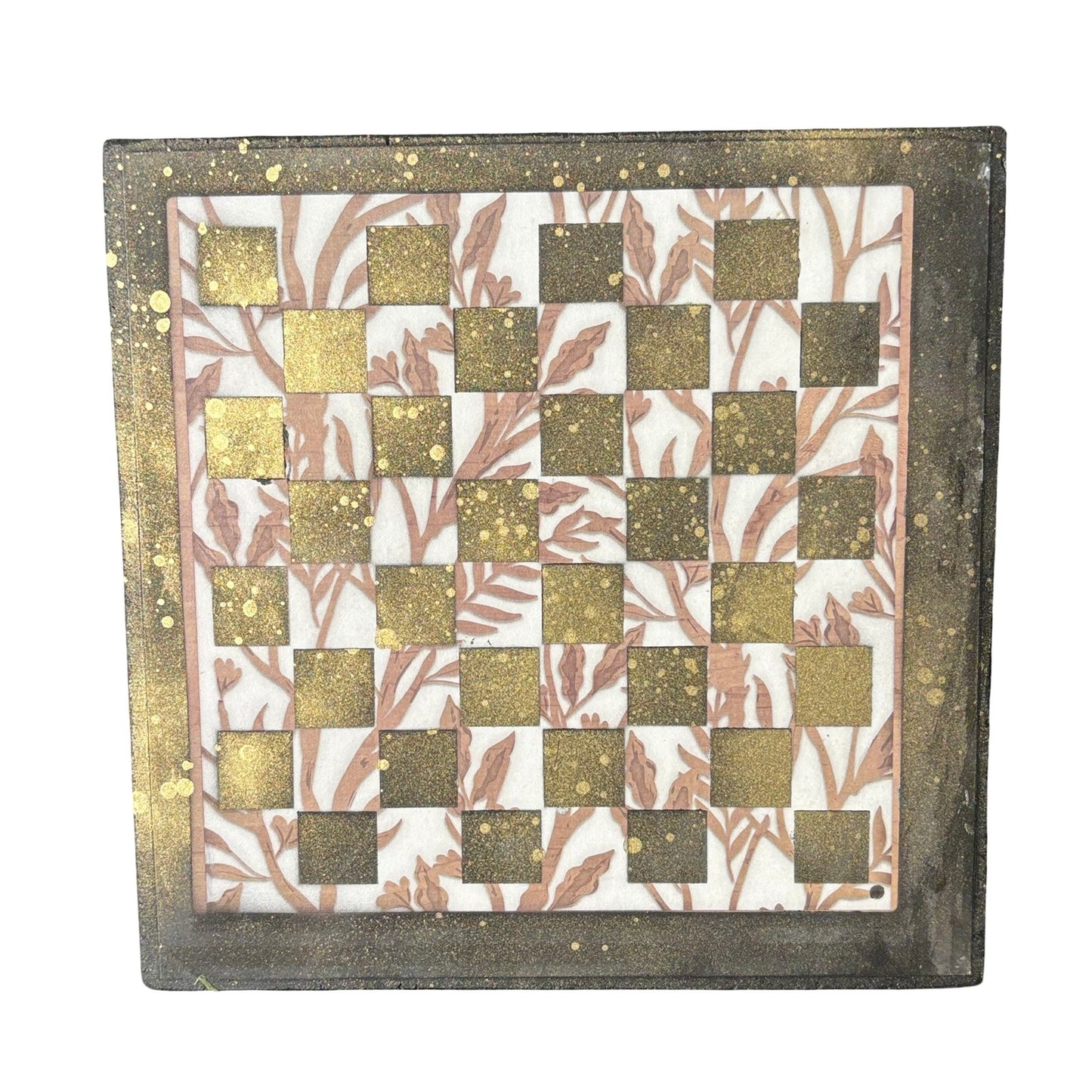 Golden White & Brown - Scrapbook Chess Board