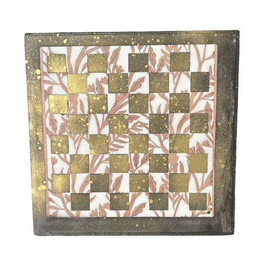 Golden White & Brown - Scrapbook Chess Board