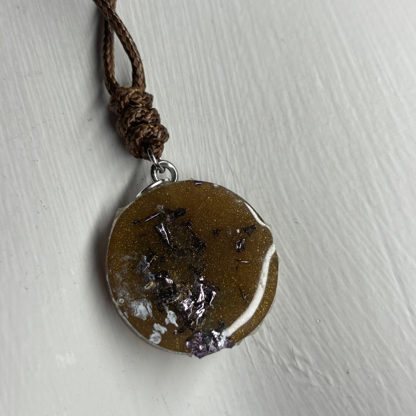 Timeless Brown Bishop - Handmade Resin Chess Necklace