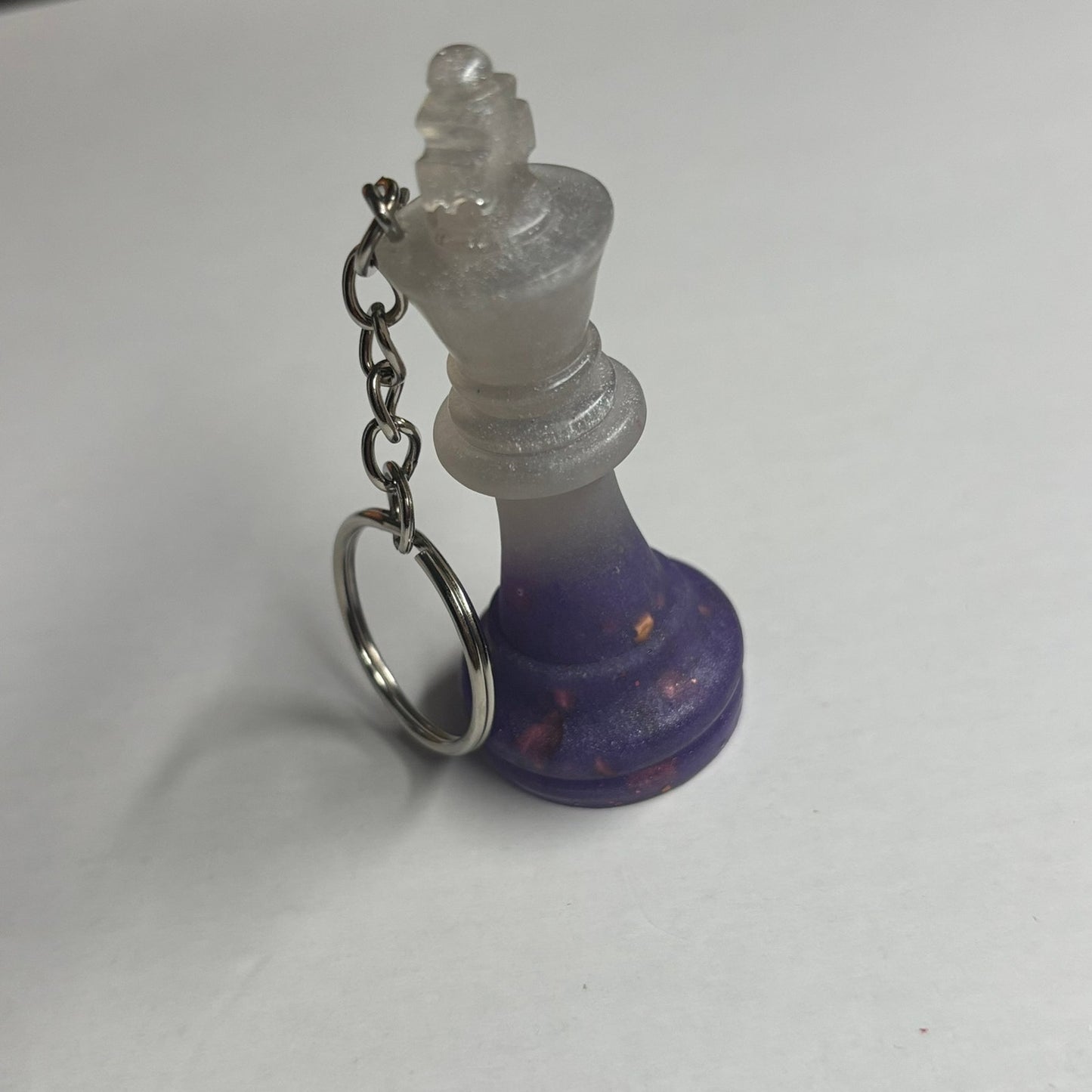 Purple White King - Handmade Resin Keychain
