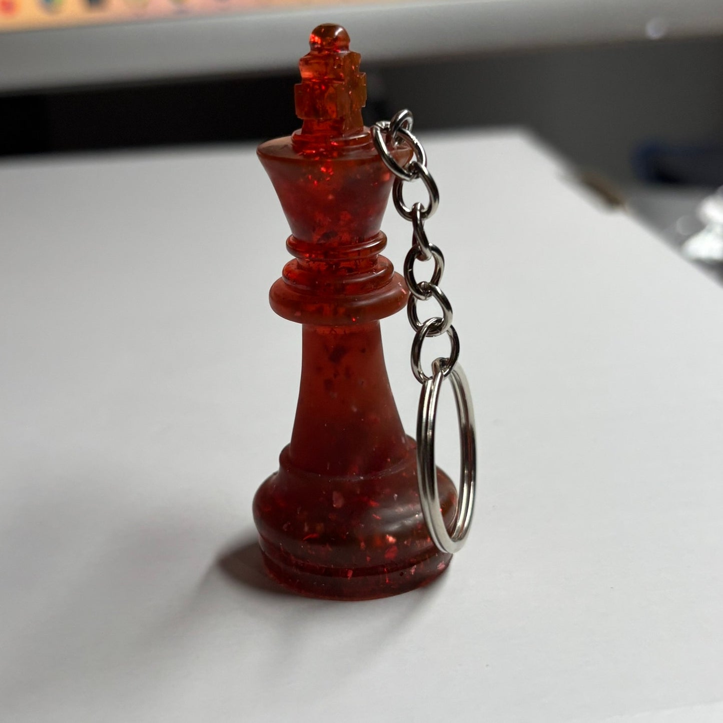 Red Crystal King - Handmade Resin Keychain