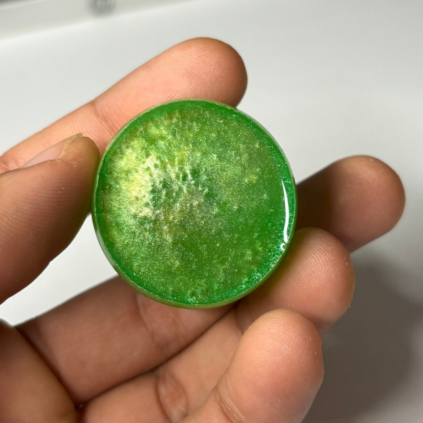 Lemon Green Queen - Handmade Resin Keychain - Large Edition
