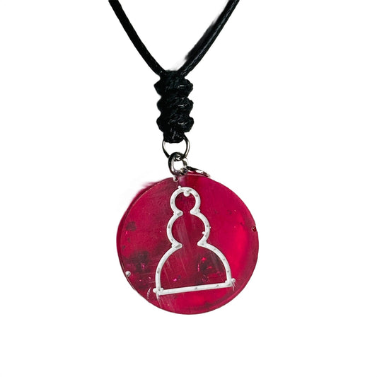 Red Pawn - Handmade Resin Chess Necklace