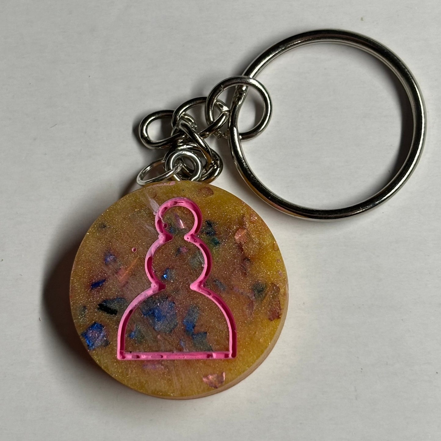 Vintage Pink Pawn - Handmade Resin Keychain