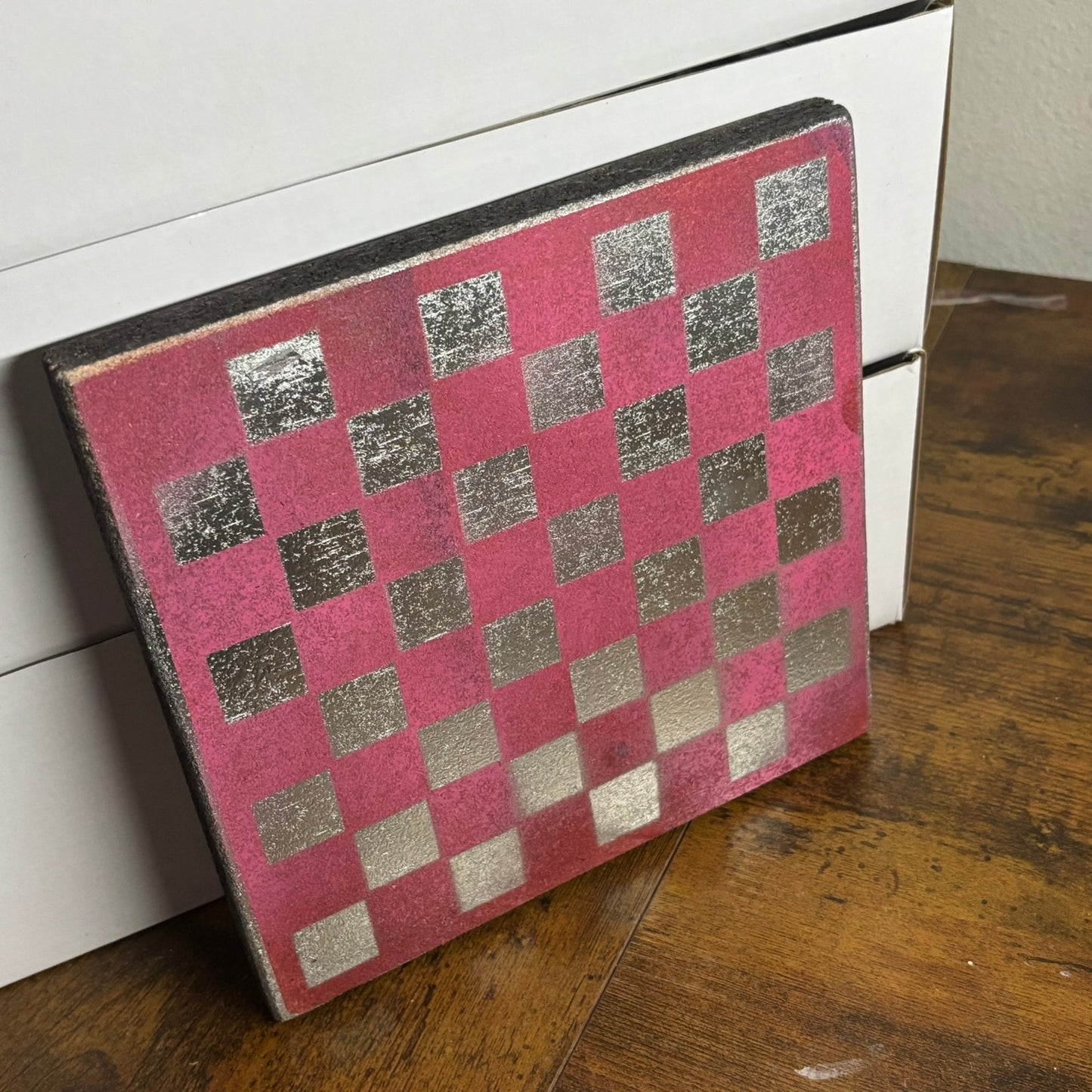 Pink Chrome - Painted Double Sided Chess Board