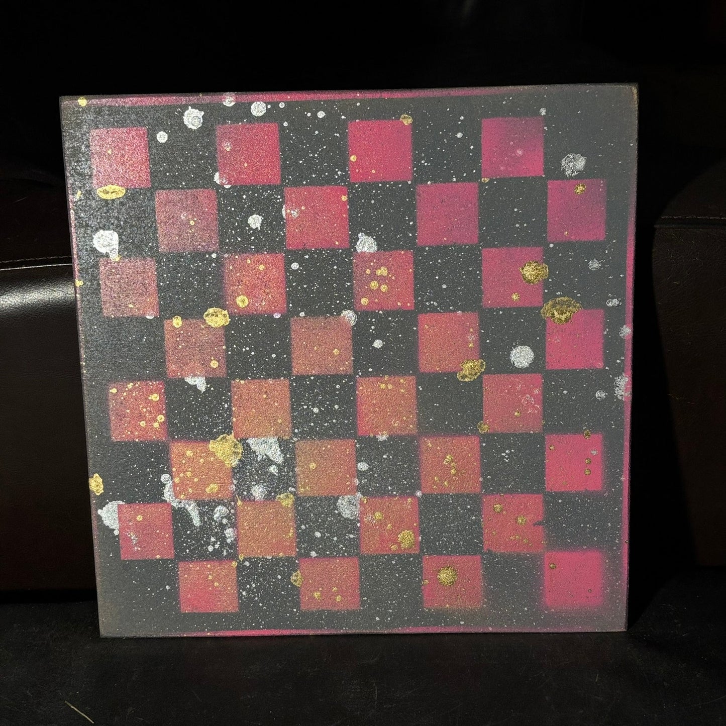 Gray & Pink - Painted Chess Board