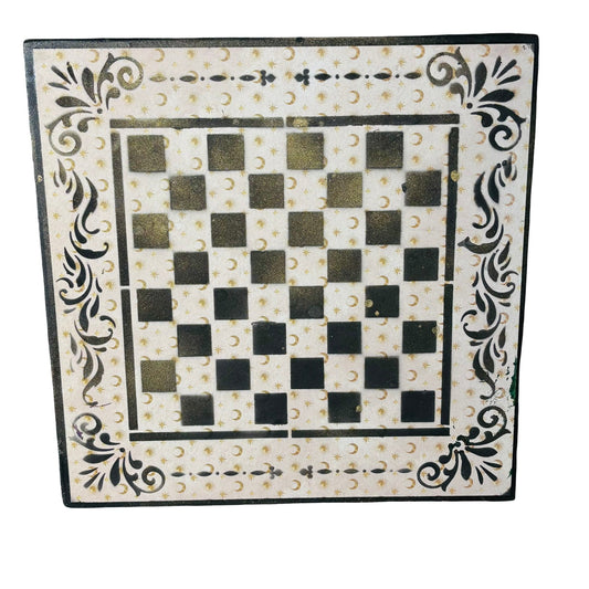 Cream Moons - Scrapbook Chess Board