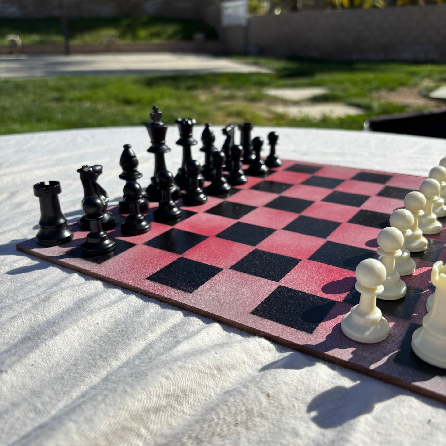 Misty Red - Painted Chess Set