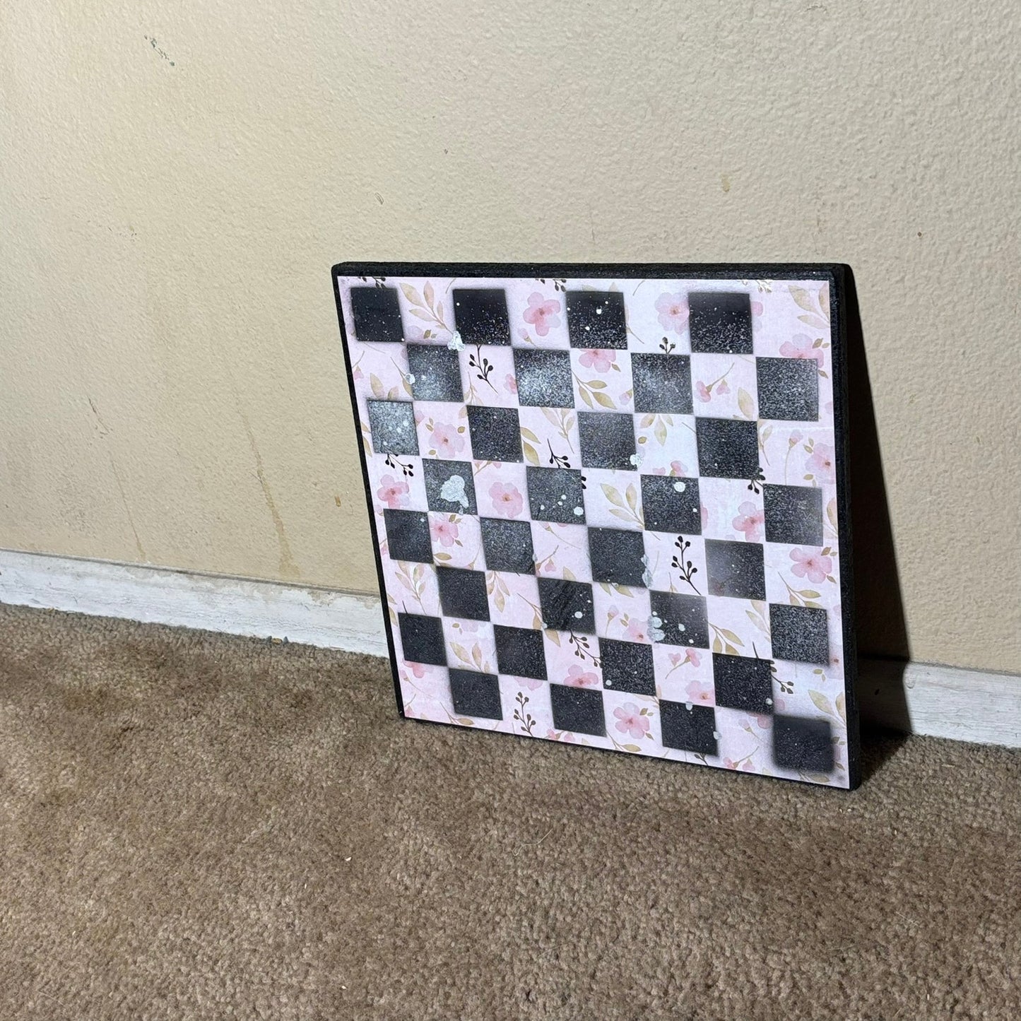 Light Pink Garden - Scrapbook Chess Board