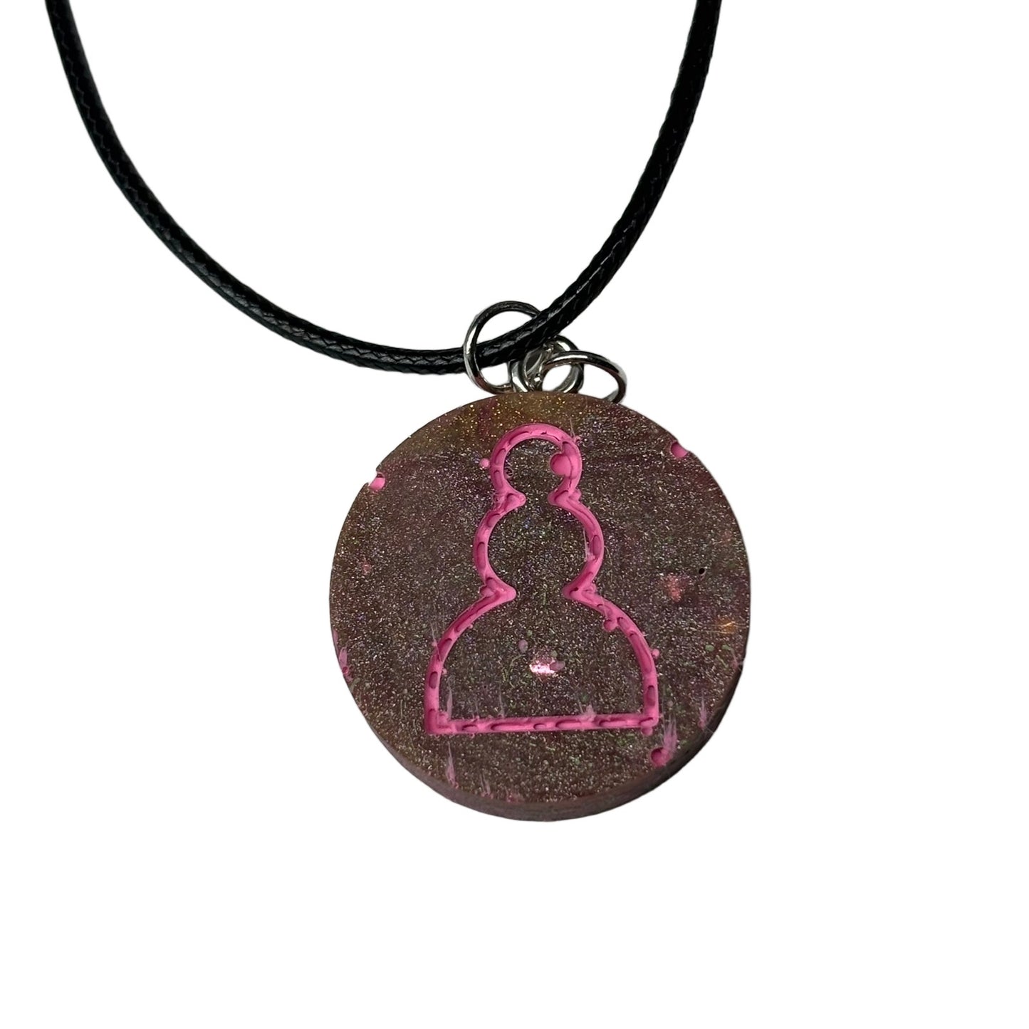Luxury Pink Pawn - Handmade Resin Chess Necklace