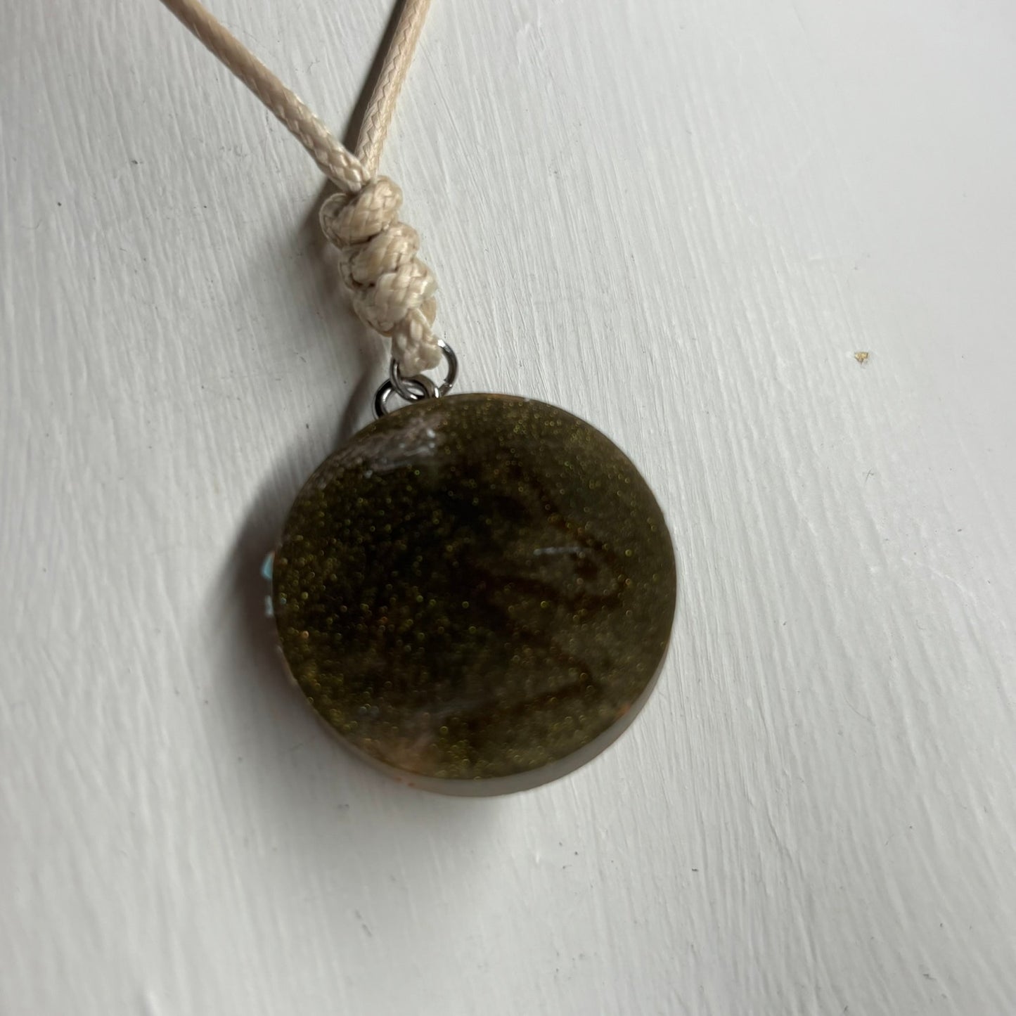 Rustic Green Knight - Handmade Resin Chess Necklace