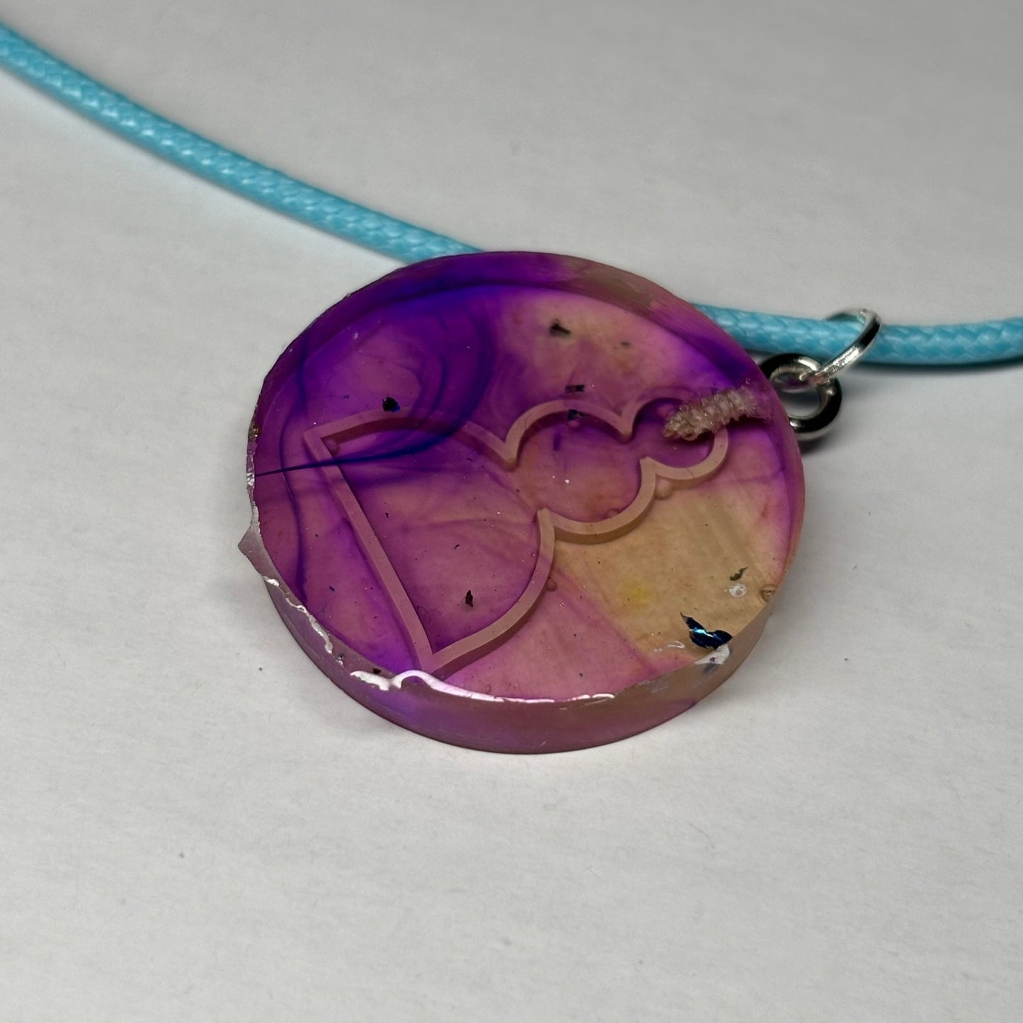 Purple Cosmic Pawn - Handmade Resin Chess Necklace