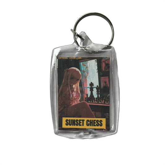 Pink Girl - Chess  Photo Keychain
