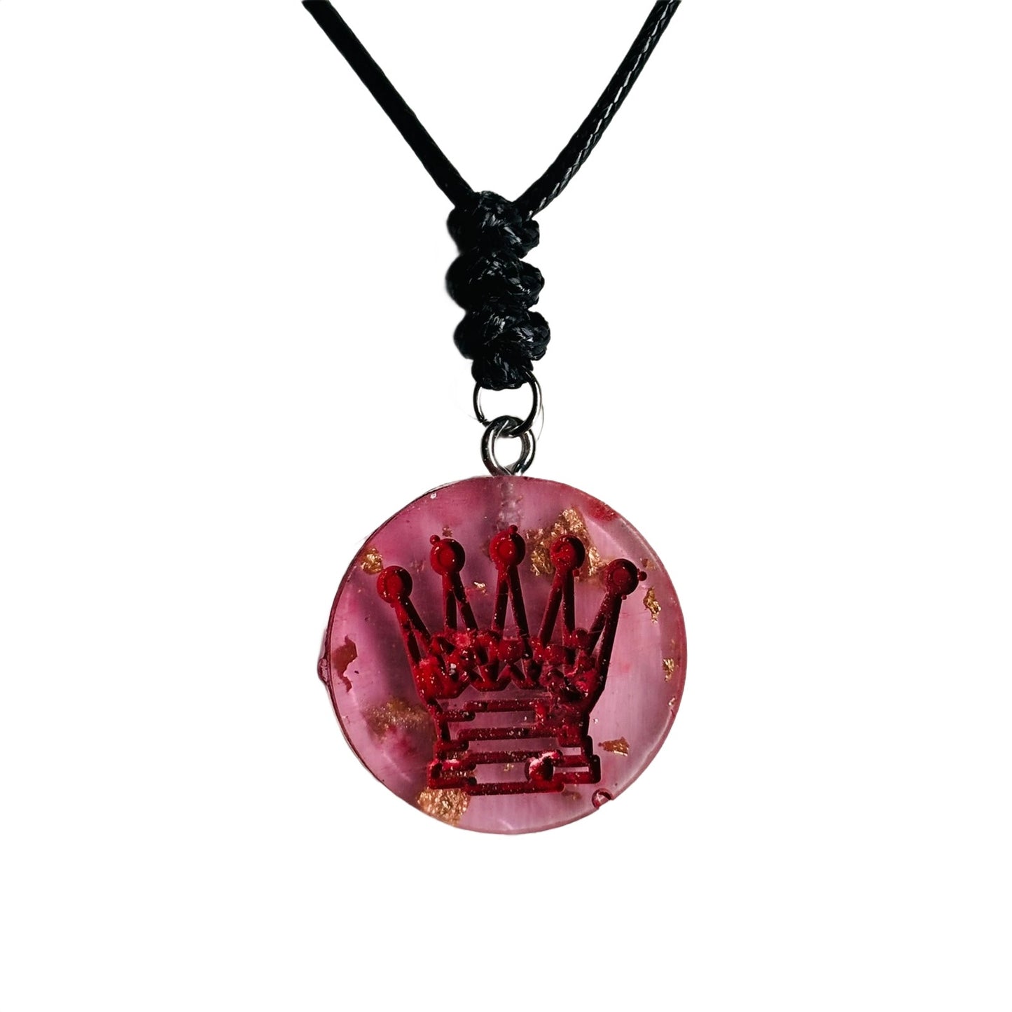 Velvet Red Queen - Handmade Resin Chess Necklace
