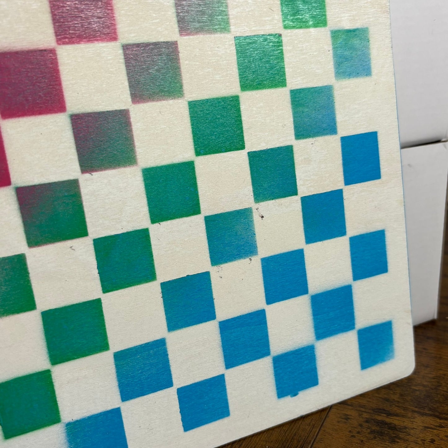 Rainbow - Painted Thin Wooden Chess Board