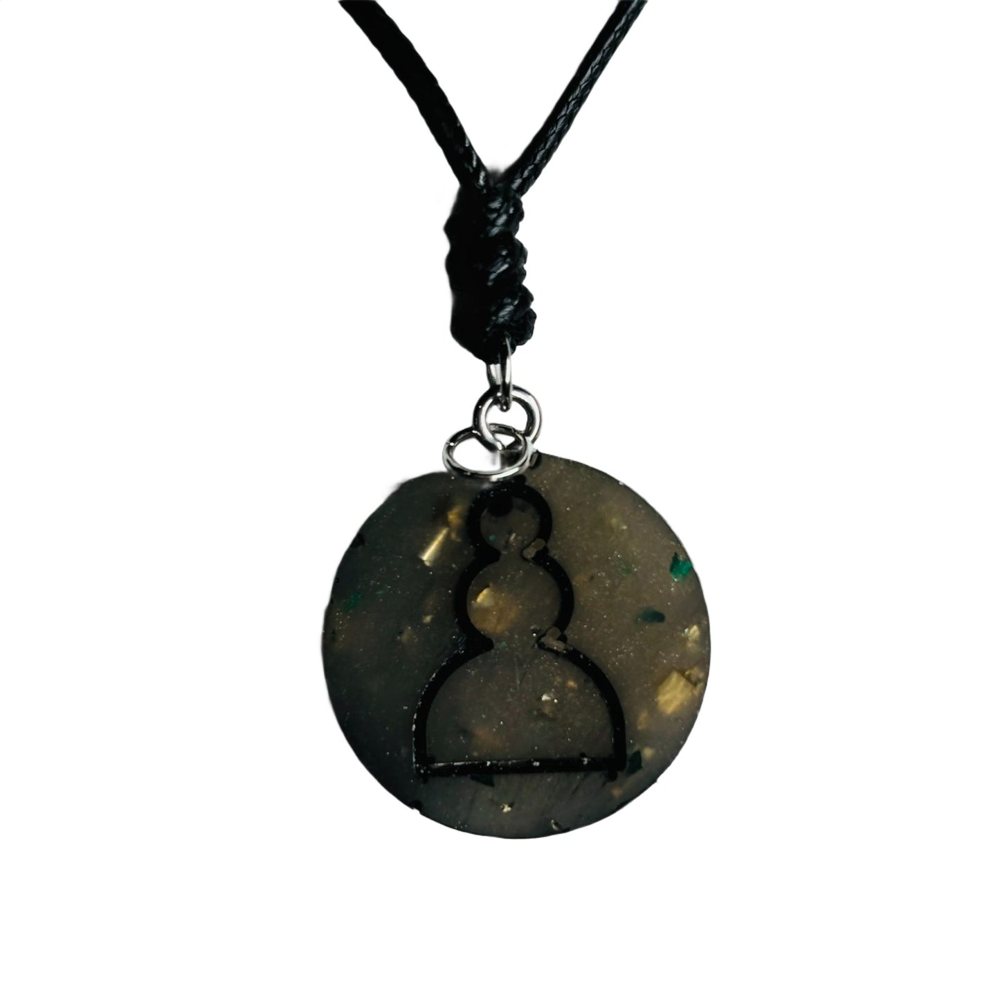 Dark Castle Gray Pawn - Handmade Resin Chess Necklace