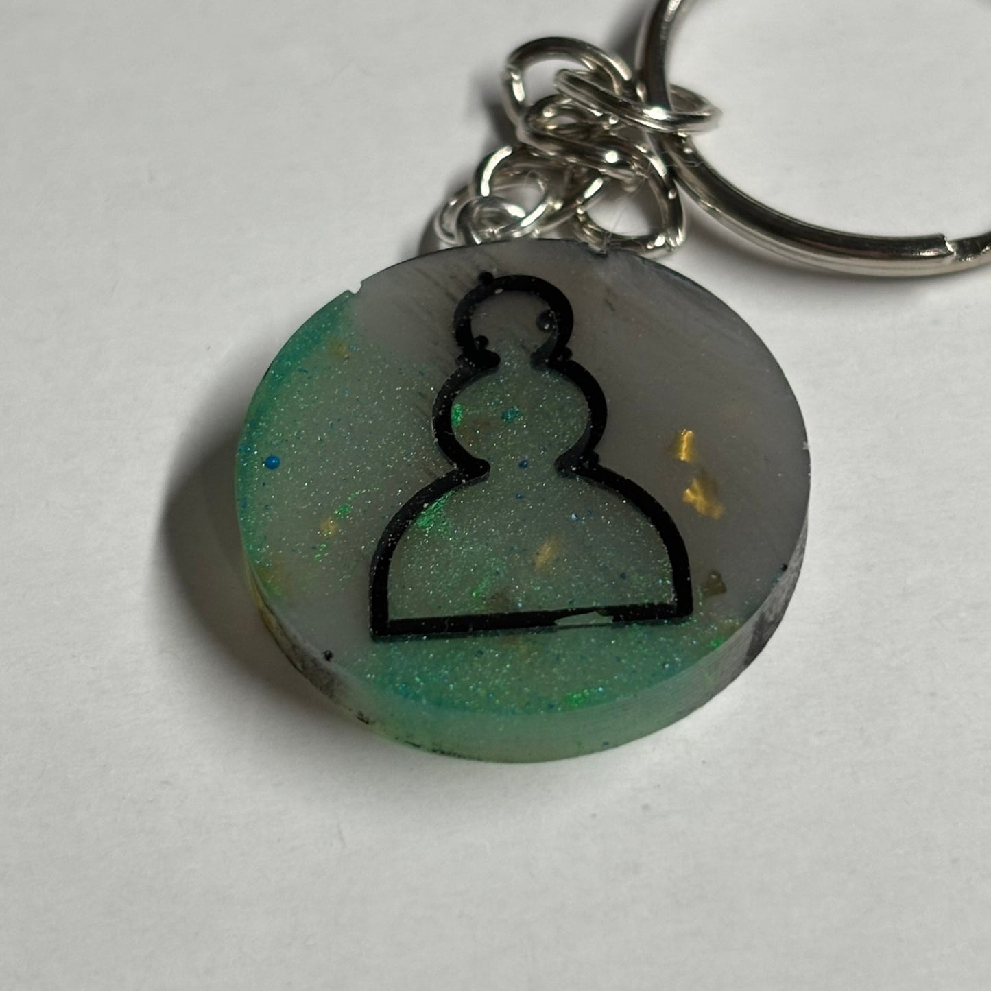 Vintage Green Pawn - Handmade Resin Keychain