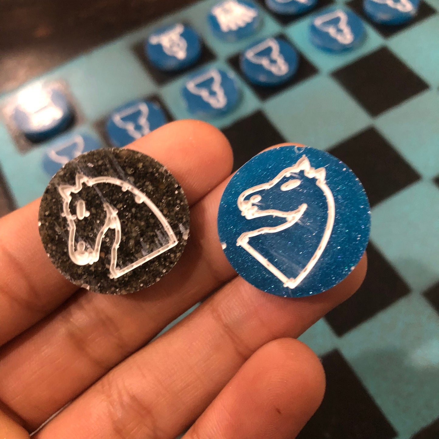 Cold Blue - Painted Chess Set