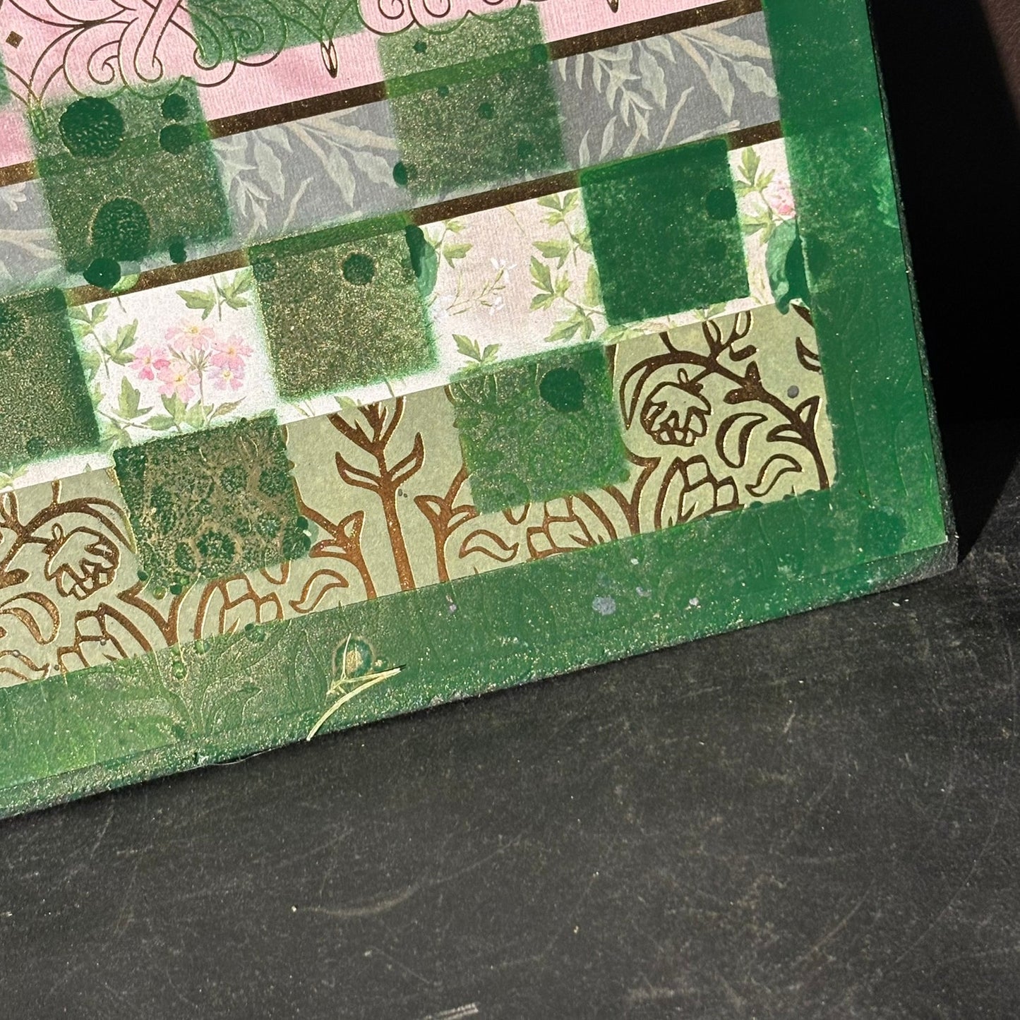 Green Collage - Scrapbook Chess Board