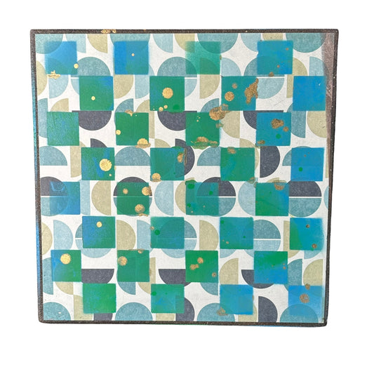 Aqua Green Pattern - Scrapbook Chess Board
